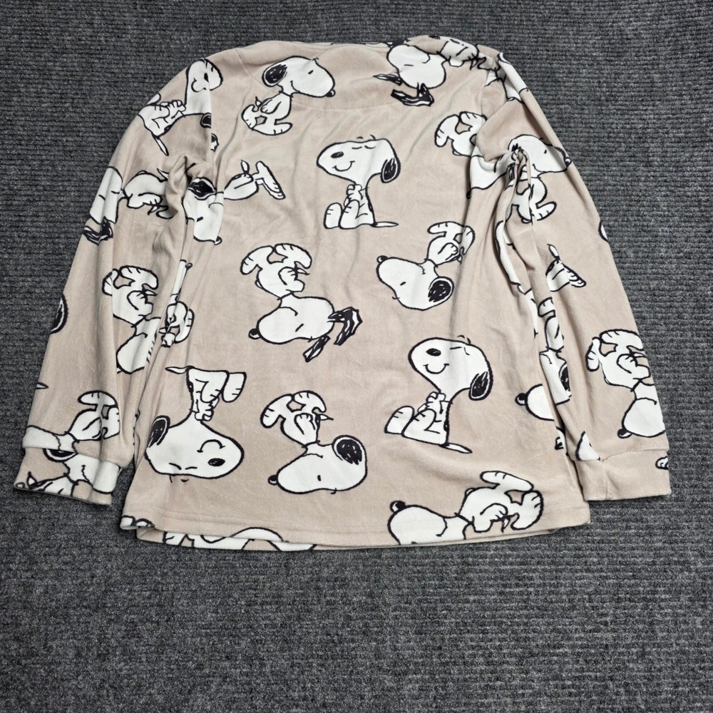 Primark Snoopy Peanuts Pajama Set Women's Size 2XS Beige Fleece Shirt‎ Joggers - Picture 3 of 15